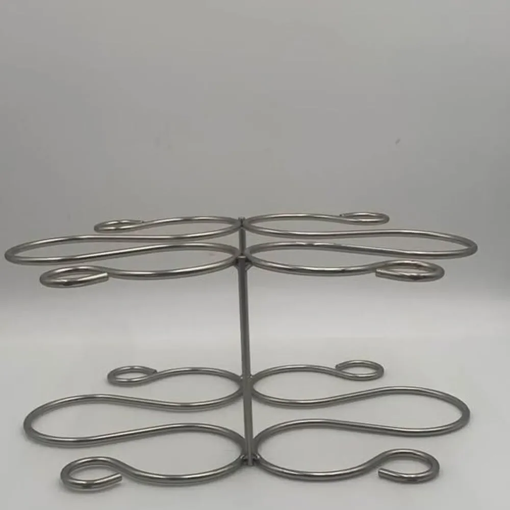 Vintage MCM Chrome Wine Holder 6 Bottle Freestanding Tabletop Wine Rack